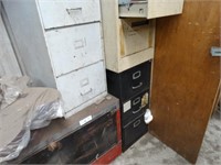 Tool Locker & 3 Filing Cabinets