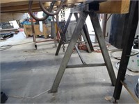 Steel Table & 2 Steel Trestles