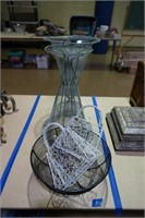 Decorative Wire Bowl, Vases, etc.