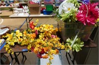 Artificial Flowers & Table