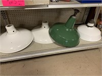 GROUP OF 4 PORCELAIN GAS STATION LAMP SHADES