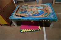 Wooden Train Track Table & Puzzle Pads