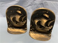 PAIR OF BRASS SHIP / SAIL BOAT BOOKENDS #1
