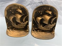 PAIR OF BRASS SHIP / SAIL BOAT BOOKENDS #2