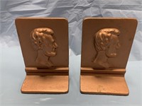 PAIR OF ABRAHAM LINCOLN EMBOSSED BOOKENDS