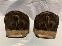 SMALLER INDIAN ON HORSE BRASS BOOKENDS
