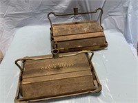 PAIR OF EARLY GRAND RAPIDS WOOD VACCUMS