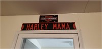 2 Harley Davidson signs