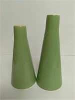Green Salt and Pepper Shakers