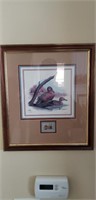 Framed Duck print by Balke and stamp