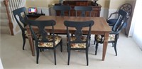 Ethan Allen dining room table and 6  chairs