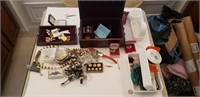 Large lot of costume jewelry and misc