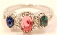 New Garnet, Sapphire Emerald Ring (Size 9) New in