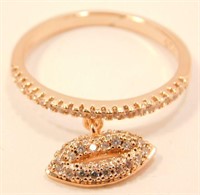 New Rose Gold Filled Charm Ring (Size 9) with
