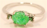 New Green Fire Opal Ring (Size 9) New in Gift