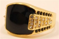 New Man's Black & Gold Band Style Ring (Size