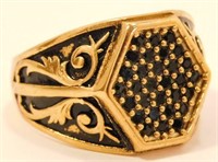 New Men's Vintage Style Rand Ring (Size 10) Black