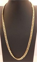 New 18K Gold Plated Cuban Link Chain. 24" Long