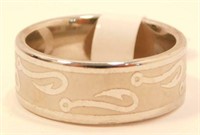 New Silver Fishing Hook Band Ring (Size 9) New in