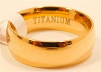 New Gold Titanium Band Ring (Size 12) 8mm Width.