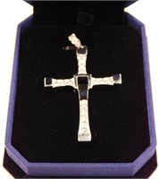 New Silver Filled Cross Pendant with CZ Stones.