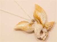 New Carved Eagle Pendant with 20" Chain Necklace.