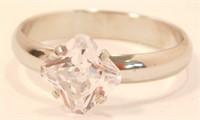New 3.5 Ct. Radiant Cut White CZ Solitaire Ring