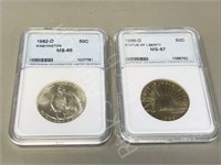 USA- 1982 & 1986 Denver mint  half dollars