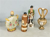 4 collectable wine/ liqueur decanters