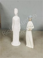 2 figurines- 1 Spode & 1 Valencia  11" & 9" tall