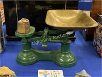 VINTAGE 1416 DRY GOODS SCALE REMOVEABLE BRASS BOWL