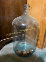 5 gallon glass water jug- coins not included