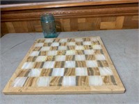 Onyx stone checkerboard for chess