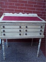 Captain's 6 Drawer Writing Desk-W/ Ink Well-Pencil