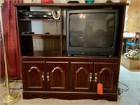 Sanyo TV, RCA VCR with Entertainment Center
