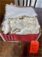Box lot doilies and table runners