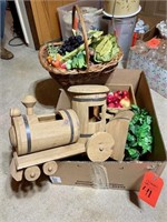 Wood Train Planter and Basket