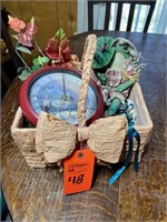 Basket Clock and Flowers