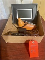 Box Lot Digital Picture Frame and Desk Lamp