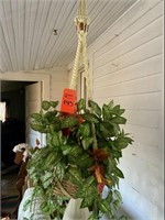 Hanging Macromay Planter Holder and Flowers