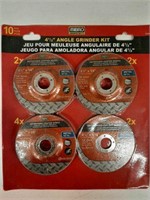 4 1/2" ANGLE GRINDER KIT - 10 PCS