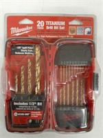 MILWAUKEE 20 PIECE TITANIUM DRILL BIT SET