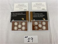 2011 & 2012 U.S Mint Quarter Set