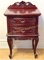 SOLID MAHOGANY TWO DRAWER NIGHTSTAND