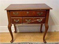 MAHOGANY FINISH TWO DRAWER SIDE TABLE