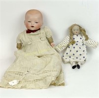 TWO BISQUE DOLLS - ONE H.B. GERMANY 500/4