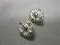 Silver tone clip on Earrings