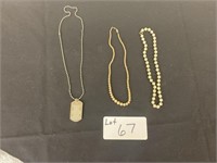 2 Pearl Necklaces & Warrior Spirits Pendant