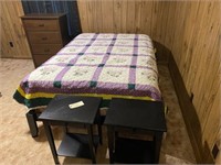 Full Bed w/ Chest of Drawers & 2 Shelves
