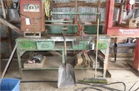 Green Workbench with Vise